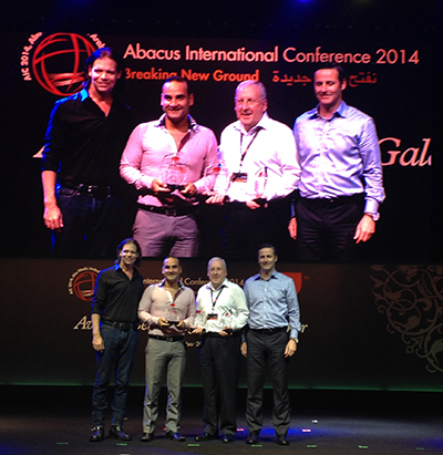 CTM's Salv Silveria (second from left) collects the Abacus award in Dubai.