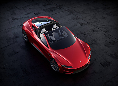 Tesla Roadster: all-electric supercar and currently the fastest e-saloon in the world.