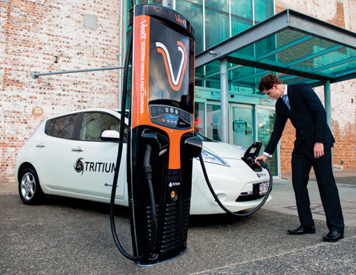 While state governments consider taxing electric vehicles to allow greater access to charging stations, Australian company Tritium is leading the world in the development of fast charging systems -- and most of these are exported from the Brisbane manufacturing plant. It would be ironic economics if Australia slowed the adoption of electric vehicle systems through punitive taxation.