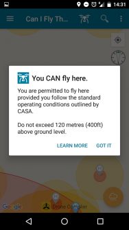 CASA's new drone flying app gives clear advice on local operational restrictions.