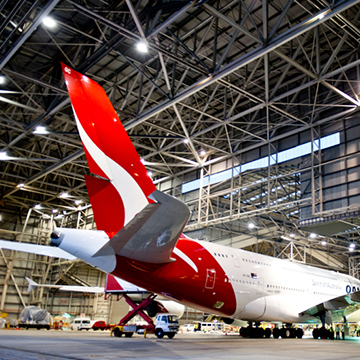 Qantas is closing its Melbourne and Brisbane call centres - but Brisbane Airport has won Qantas's heavy engineering base. Image: Qantas.