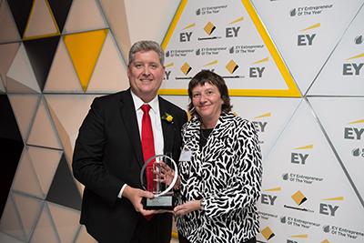 Phillip St Baker with EY's Desley Grundy.