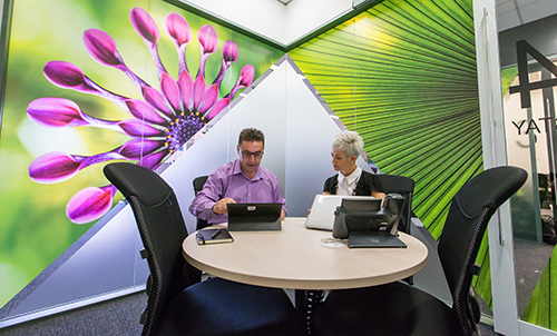 Meetings at Canon's new Brisbane headquarters are always bright and colourful -- and familiar as the images have all come from staff.