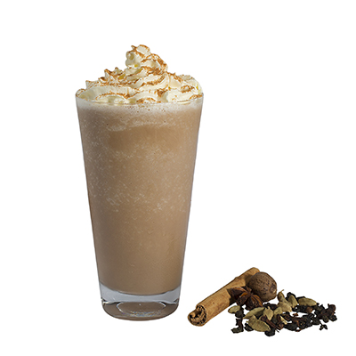 Frosty By's new Chai Frappe 'beverage art'.