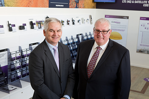 Pivotel chief executive officer Peter Bolger (left) and Pivotel America Inc. president Robert Sakker.