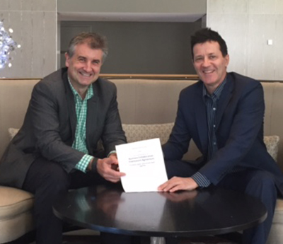 Pictured at the recent Collaboration Agreement signing ceremony are MD of Lean Hub Asia, Bangkok based Jean F. Laugier (right) and co-founder and director of GCM Advisory Simon Haigh. Mr Haigh said, “With the growing importance of Asia on the world scene, we are very excited by our collaboration with Lean Hub Asia. It not only brings representative offices across Asia and the rest of the world into the GCM Advisory fold but also provides access to a multi-cultural group of business optimisation experts across Asia. This collaboration is part of our strategy to facilitate Asian-Australian collaboration JVs and two-way investments and we will shortly be announcing some exciting developments in this respect specifically in relation to inbound Australian Chinese investment.”