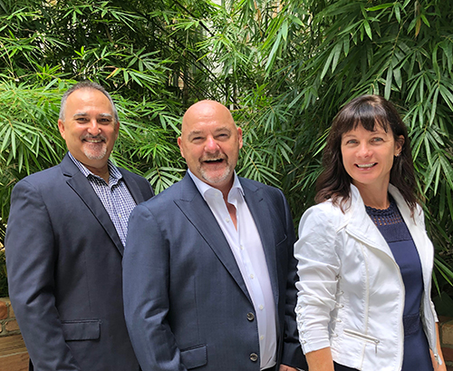 Sponsology, Stemdom, Bestowly and Champific platform founders (from left) Stephen King, Mark McConnell and Celia Murray.