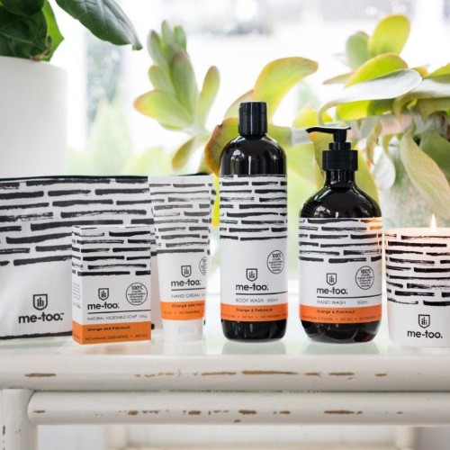 The Me Too Foundation's body care range donates 100 percent of its profits to assist domestic violence victims to recover their financial lives.