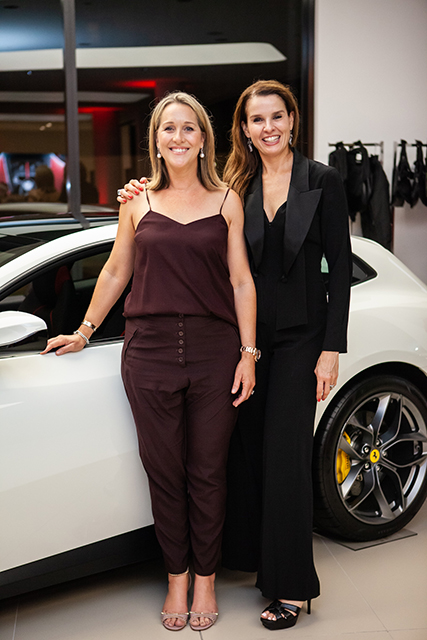 Belinda Haines and Anita Vecchio at Ferrari Driven Women for WLS event.