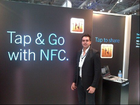 Danny Mandrides at a Samsung mobile technology demonstration.