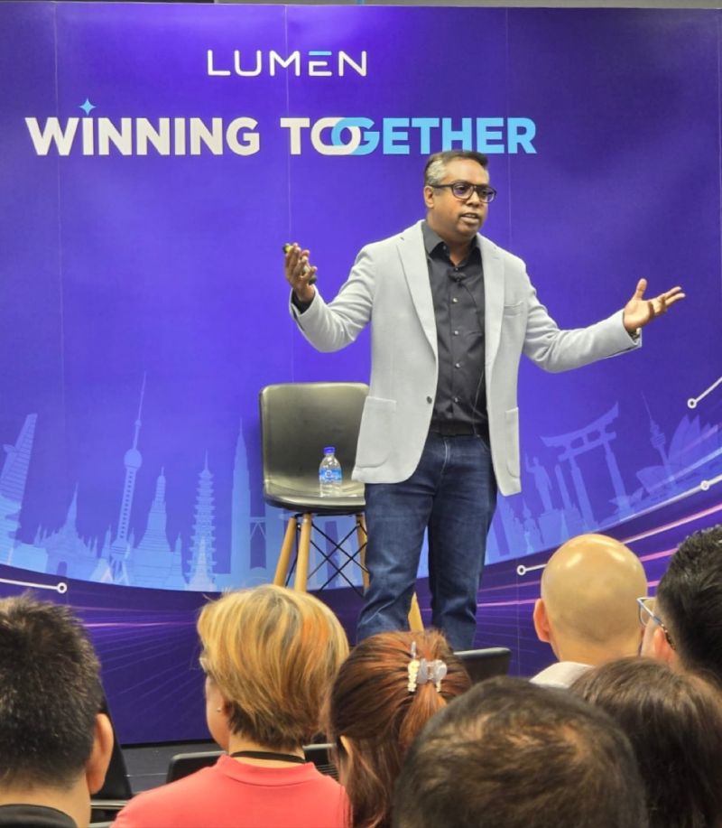 Francis Prince Thangasamy addressing a conference. Image: Lumen Technologies.