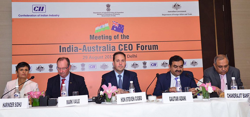 Australian Trade Minister Steven Ciobo also attended an India-Australia CEO Forum where wide-ranging trade and business issues were discussed.