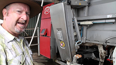 Greg Dennis at his state-of-the-art robotic dairy and milk production facility in the Scenic Rim area of South East Queensland.