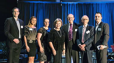 Leading the Leaders are (from left) Stephen Beirne, Malowina Carlton, Melissa Stubley, Sallyanne Atkinson, John Allpass, Keith De Lacy and James Paulsen.