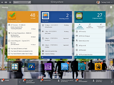 TechnologyOne's latest software, Ci anywhere, is bringing mobile flexibility to big enterprises and diverse businesses, demonstrating the agility of the Cloud.