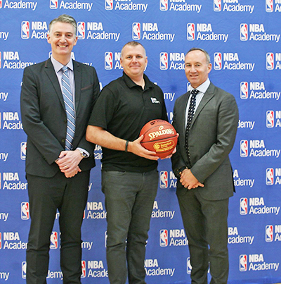 NBA's Global Academy in Australia is ready to bounce: from left are Anthony Moore, Brooks Meek and Matt Favier.