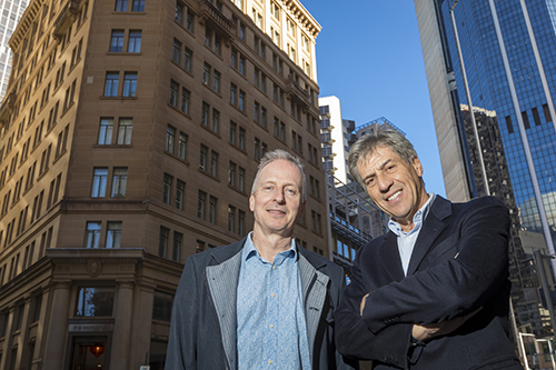 Informed 365 CEO and co-founder Nicholas Bernhardt (left) with Andrew Banks.