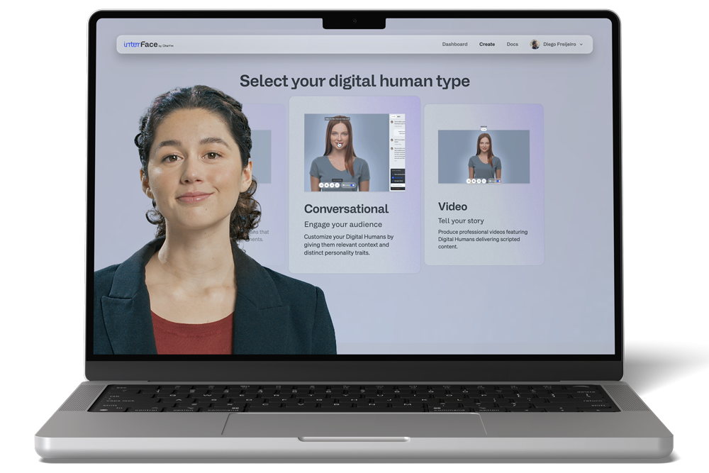 UNITH AI-based technology can be used to create 'digital humans' to interface with staff and the public within minutes. Image: UNITH.