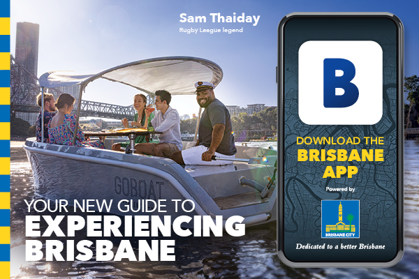 The Brisbane App is being promoted in a social media and advertising campaign headlined by former Brisbane Broncos NRL and Australian international representative player, Sam Thaiday.